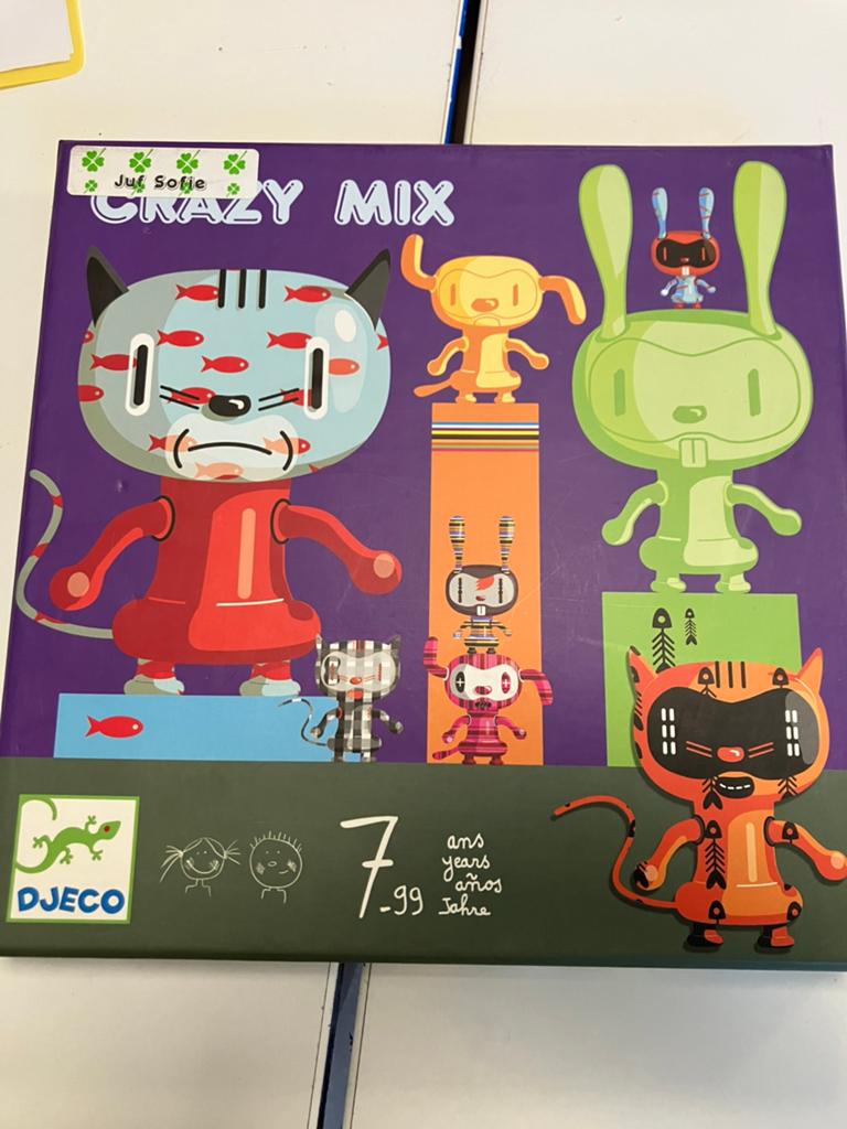 Djeco gezelschapsspel Crazy mix, Hobby en Vrije tijd, Gezelschapsspellen | Overige, Ophalen, Zo goed als nieuw