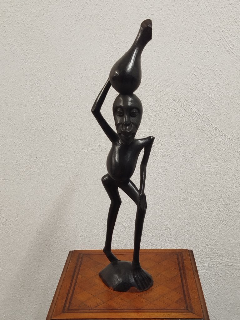 Prachtig vintage jaren ‘70 Ebbenhouten sculptuur uit Kongo, Antiek en Kunst, Ophalen of Verzenden