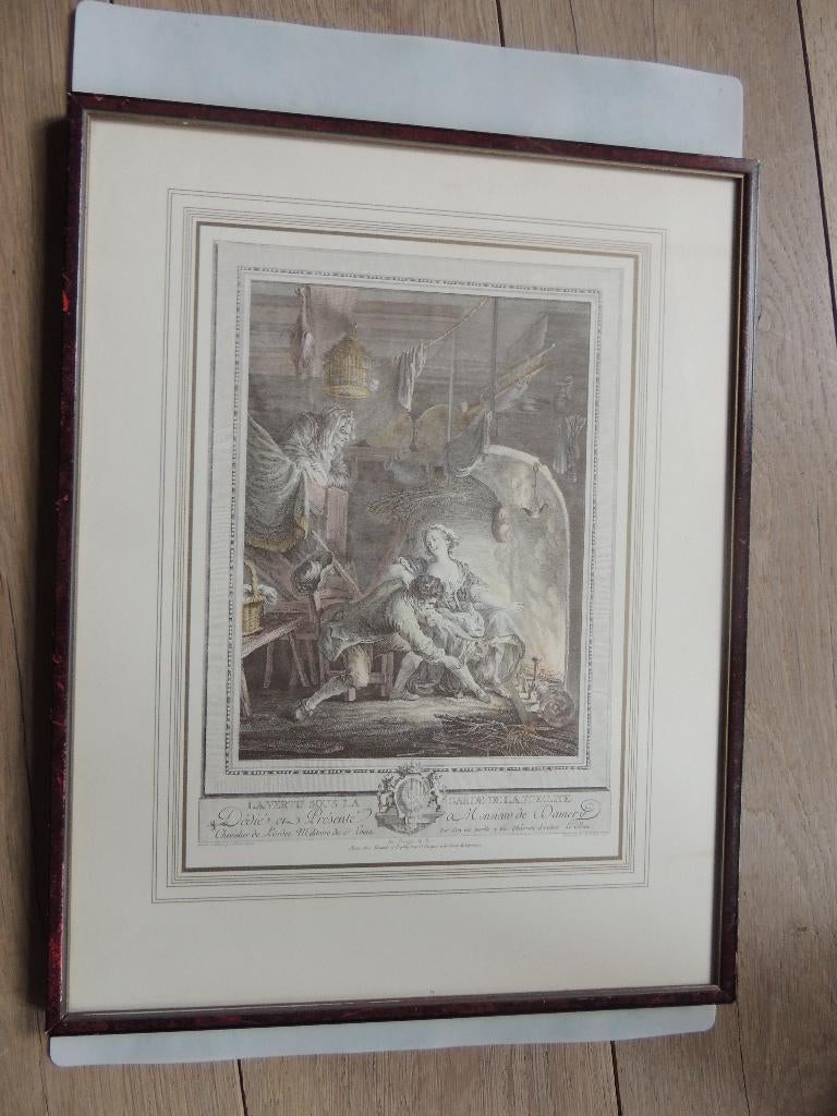 gravure in kader, Enlèvement, Portrait, Gravure, Encadré