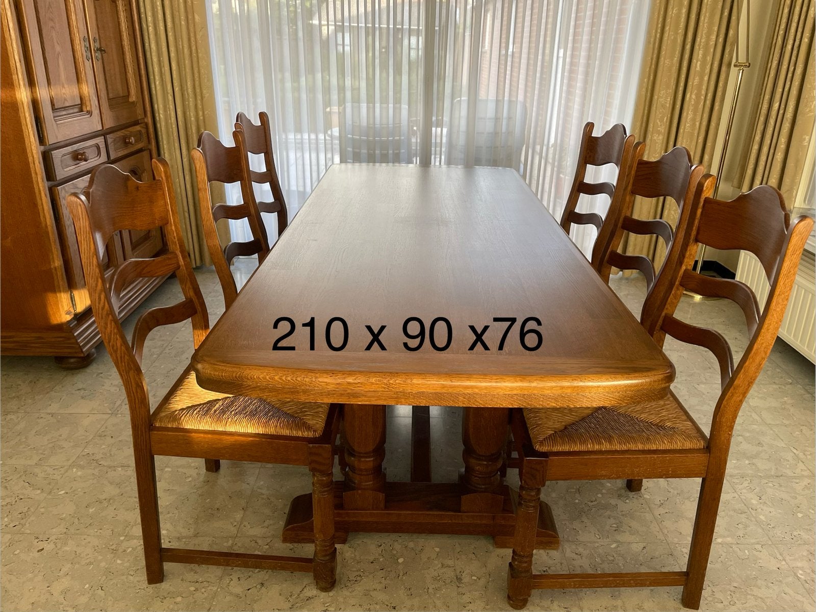 Eetplaats met barkast tafel stoelen dressoir, Enlèvement, Comme neuf