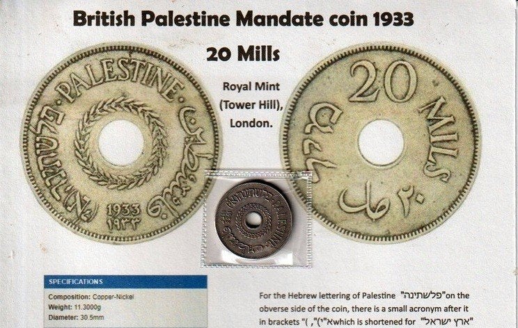 British Palestine Mandate 20 Mils munt 1933, Verzenden, Midden-Oosten, Losse munt