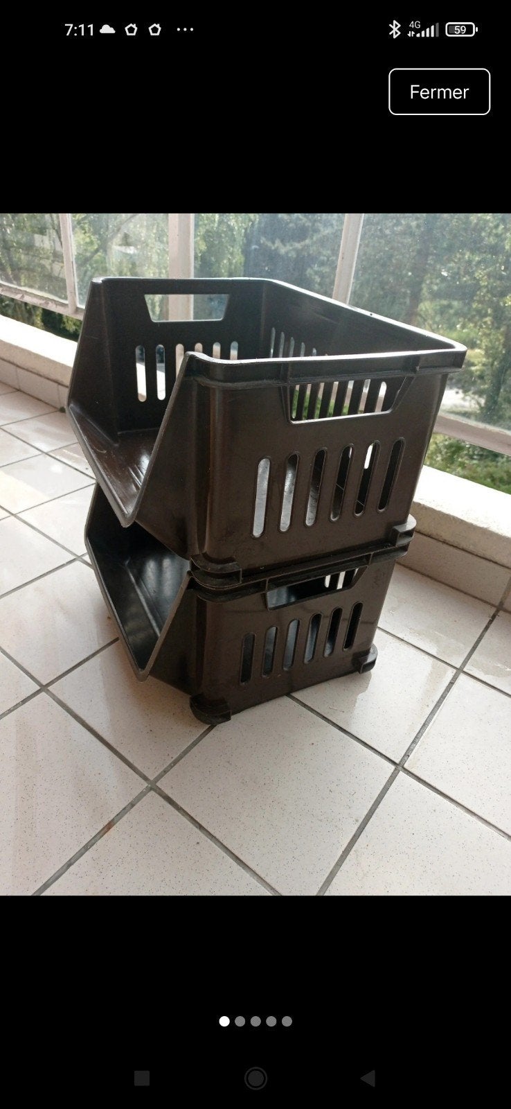 bacs de rangement  empilables en plastique, Enlèvement