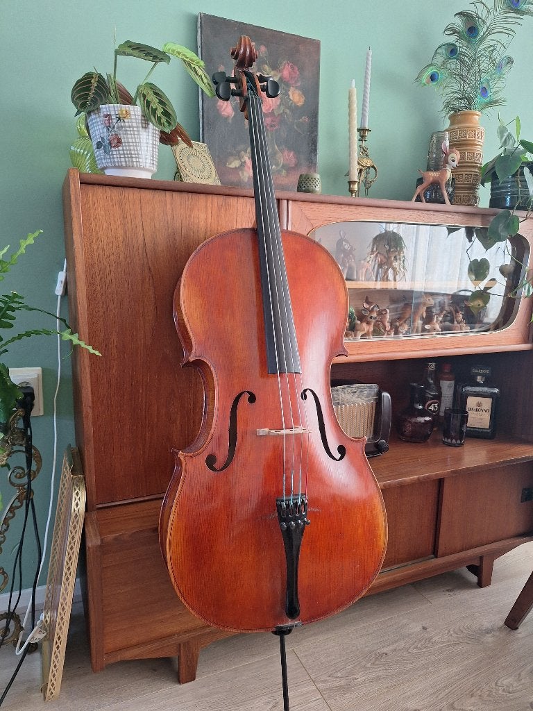 Duitse Cello, Muziek en Instrumenten, Strijkinstrumenten | Cello's, Ophalen, Gebruikt, 4/4-cello, Met koffer