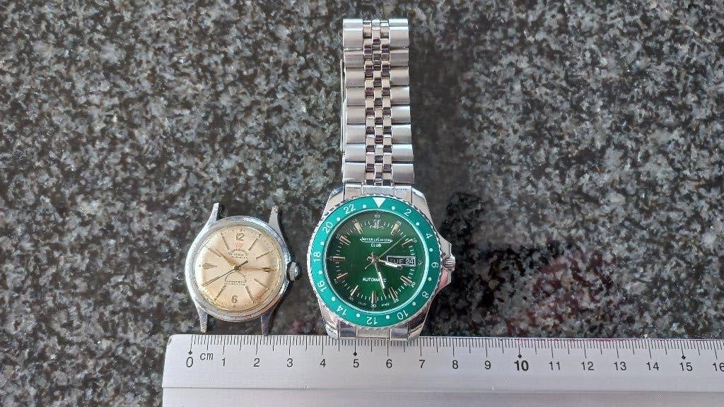Jaeger LeCoultre & International Watch - 2 Vintage uurwerken, Handtassen en Accessoires, Overige merken, Staal, Gebruikt, Staal