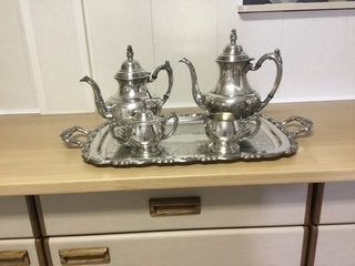 verzilverd koffie- en theeservies, Antiek en Kunst, Antiek | Servies compleet, Ophalen