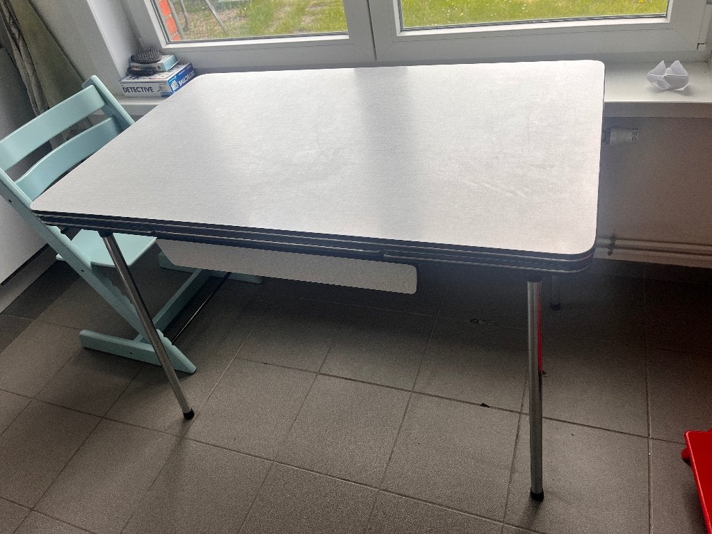 Formica uitrekbare tafel, Ophalen, Gebruikt, 100 tot 150 cm, Formica vintage
