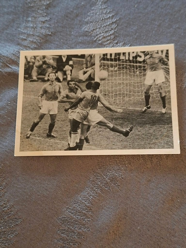 Panini/Sticker:Frankrijk-Brazilië / 1958 / Pele, Verzamelen, Ophalen of Verzenden, Nieuw, Poster, Plaatje of Sticker