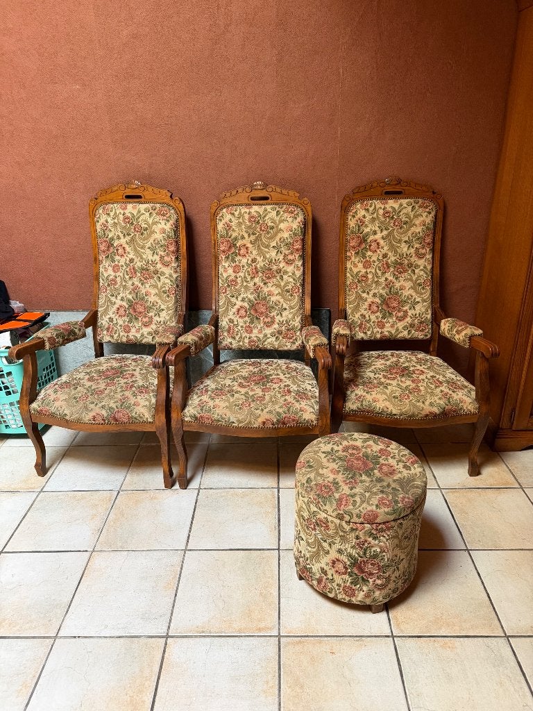 Fauteuil Voltaire, dossier inclinable, 4 positions, Enlèvement