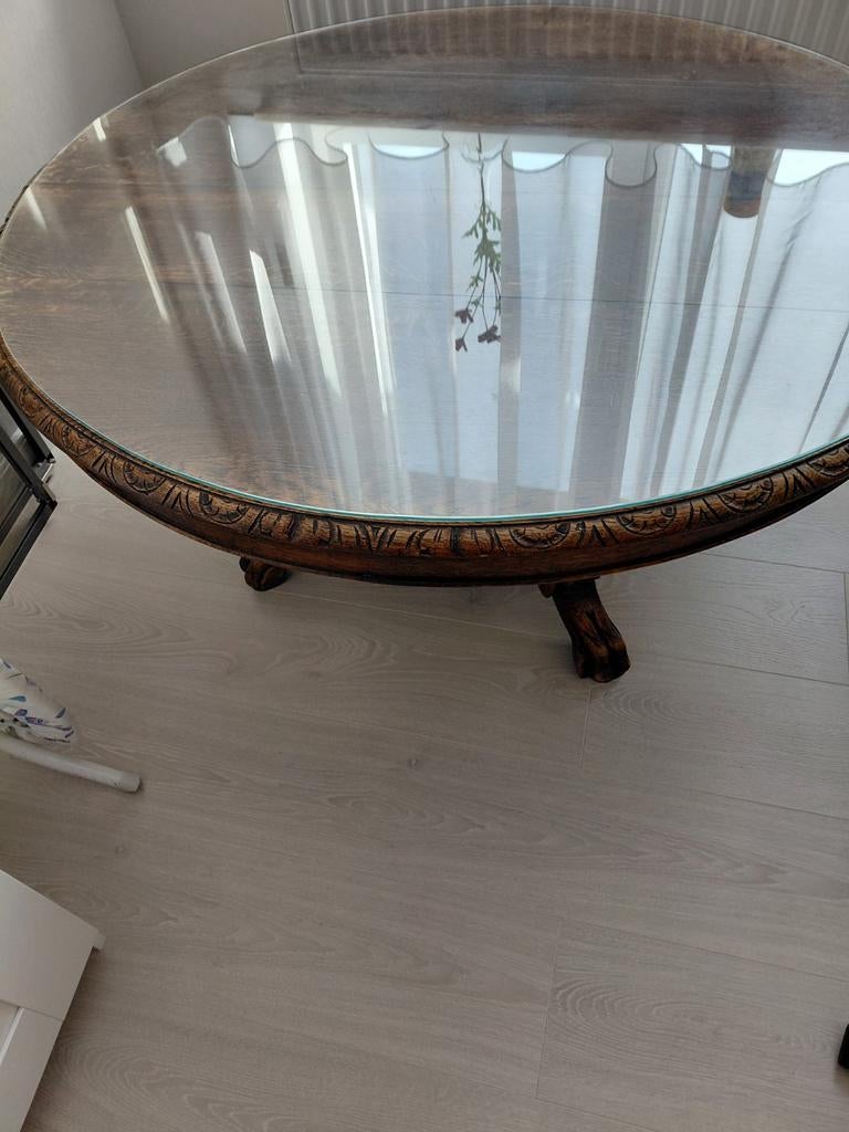 Salontafel antiek Vossekop, Ophalen, 100 tot 150 cm, 50 tot 75 cm, Eikenhout