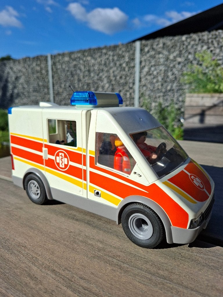 Playmobil ziekenwagen met licht en sirene 6685, Ophalen, Gebruikt, Complete set, Voertuig