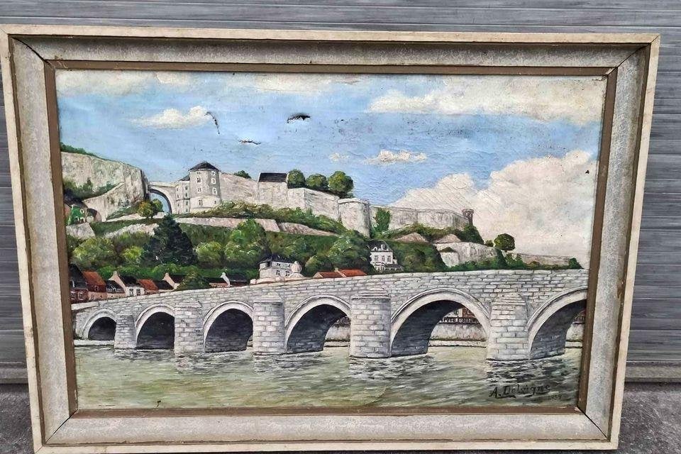 Huile sur toile signe a delvigne 1959, Enlèvement ou Envoi