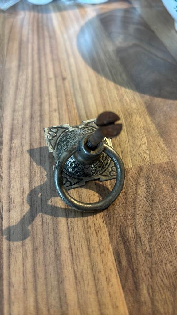 Poignee de tiroir decor art nouveau floral 1900-1920, Enlèvement ou Envoi, Utilisé