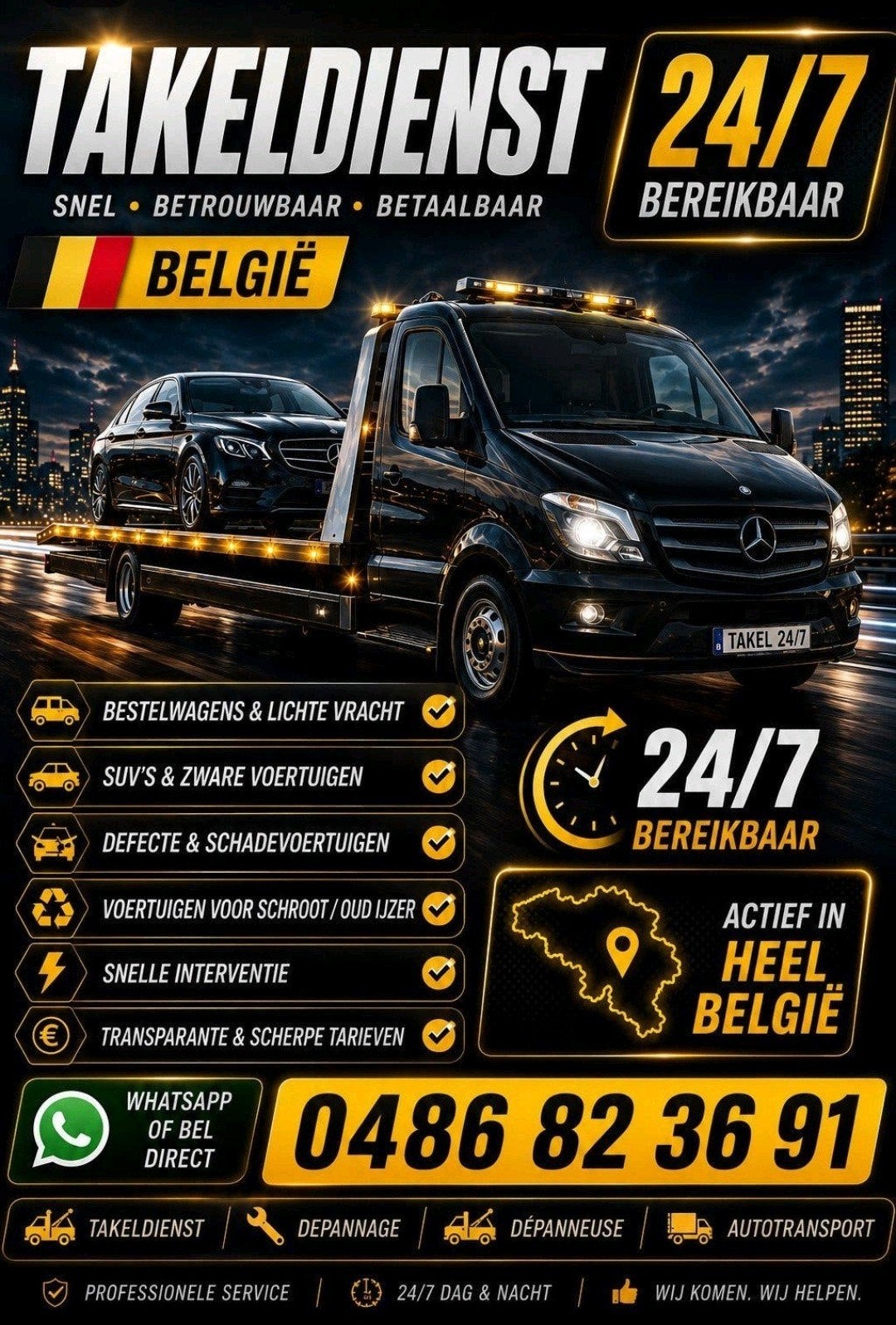 Takeldienst 24/7 | Pechverhelping | Auto Transport