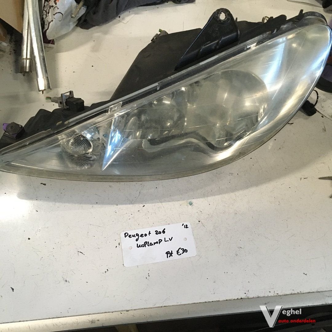 Peugeot 206 2002 Koplamp Links, Gebruikt, -, -, Ophalen of Verzenden