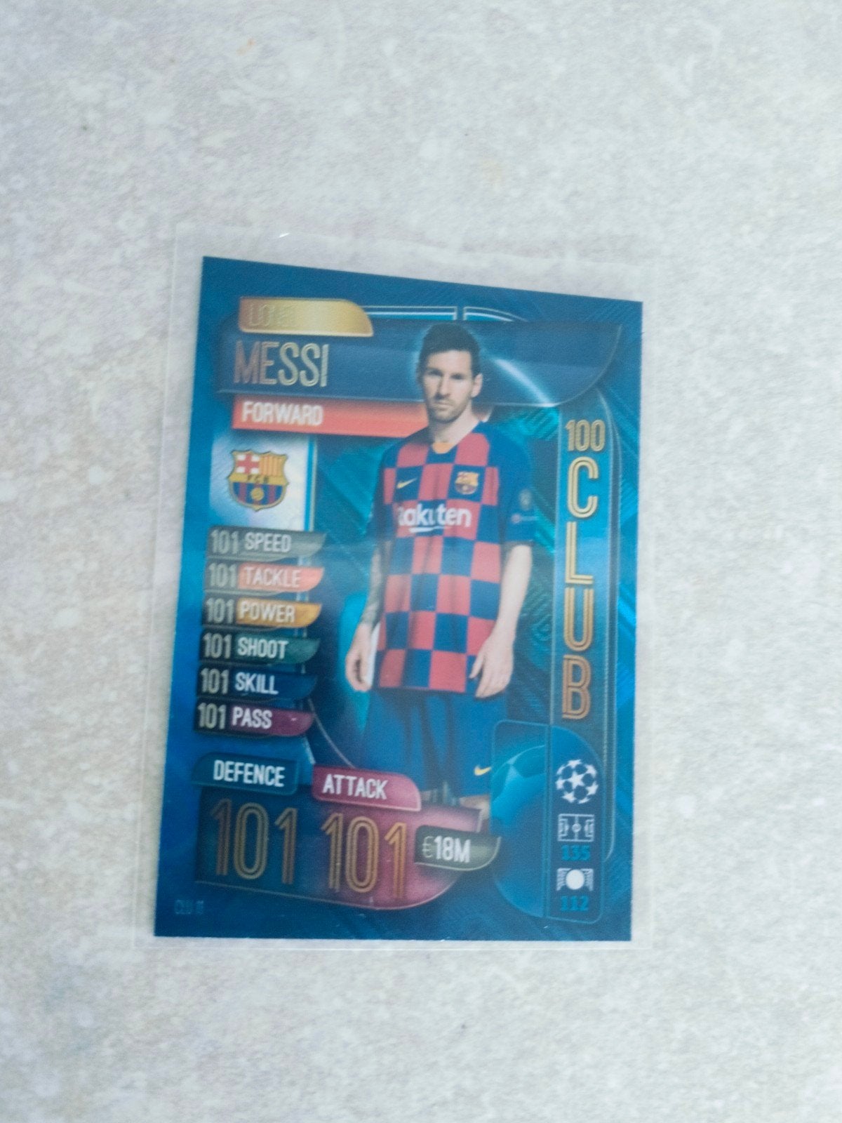Lionel Messi Topps match attax 2019 100 club, Verzamelen, Ophalen of Verzenden