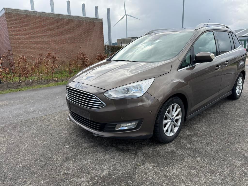Ford C-Max 1.0 benzine 92 Kw,Bj 2016,Euro 6,Airco, 7 plaats, Auto's, Voorwielaandrijving, Parkeersensor, Bruin, 7 zetels
