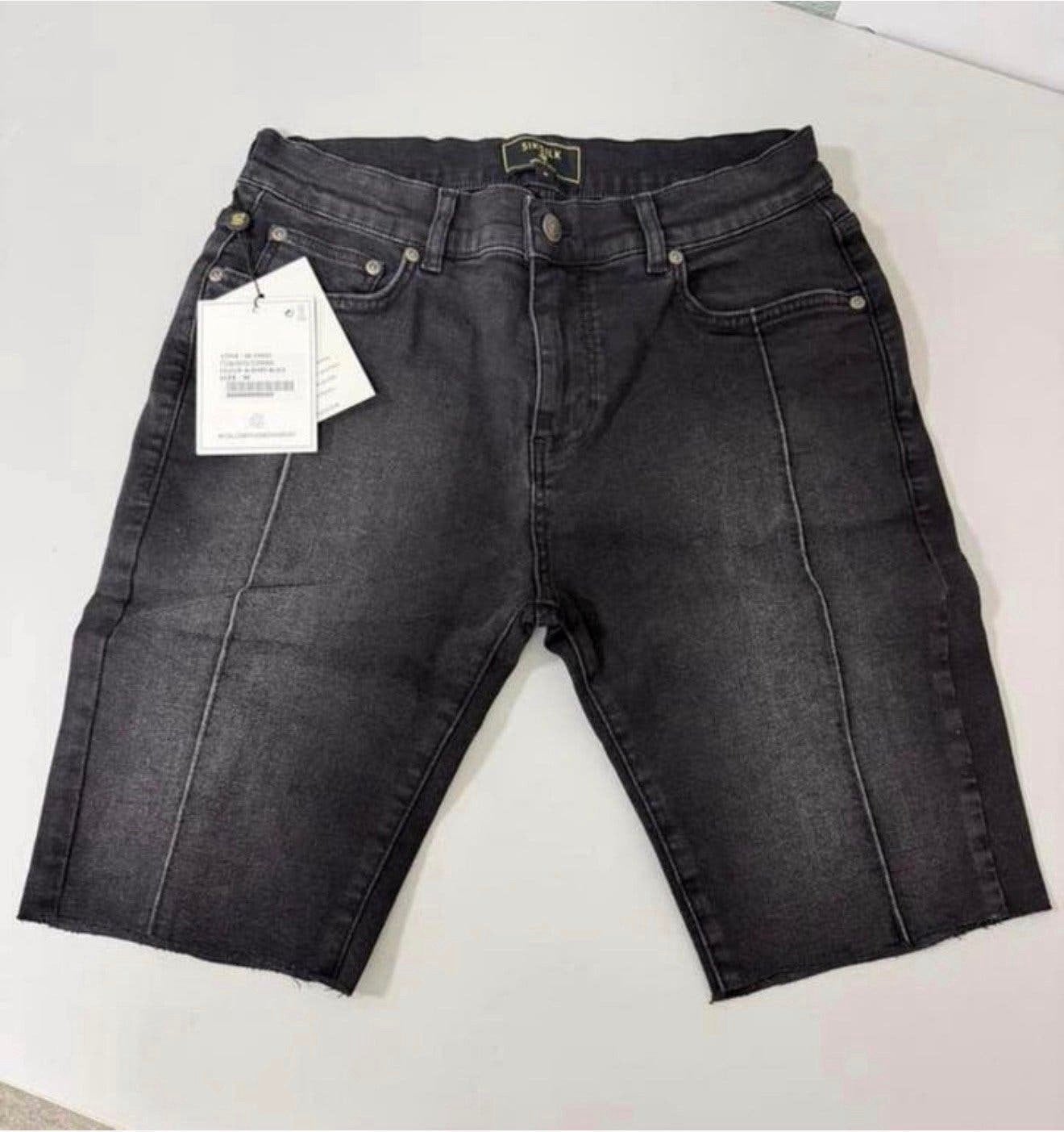 Short en jean plissé à ourlet brut Siksilk noir délavé W32 M, Enlèvement ou Envoi, Neuf, Noir, W32 (confection 46) ou plus petit