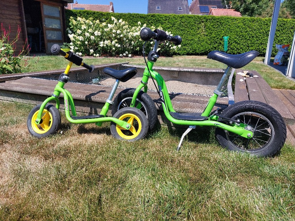Puky loopfietsen (eerste fietsje + grotere versie mét rem), Ophalen, Gebruikt, Loopfiets