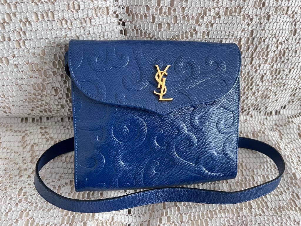 Sac YVES SAINT LAURENT Arabesque, Enlèvement ou Envoi, Comme neuf, Bleu, Cuir