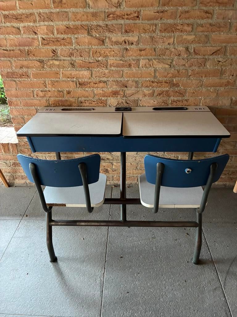 Dubbele lessenaar, Huis en Inrichting, Vintage, Ophalen, Gebruikt, Duo-bureau