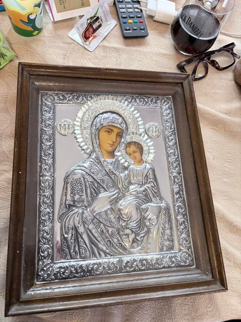 Icoon Madonna en Jezus, Antiek en Kunst, Ophalen