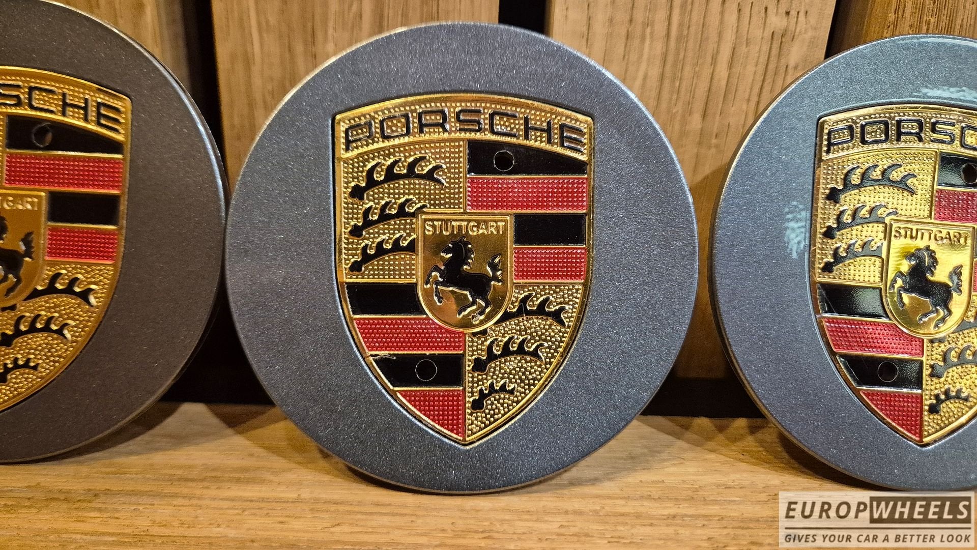 Porsche Naafdoppen grijs 75 mm set van 4 stuks, -, Verzenden, -, Nieuw