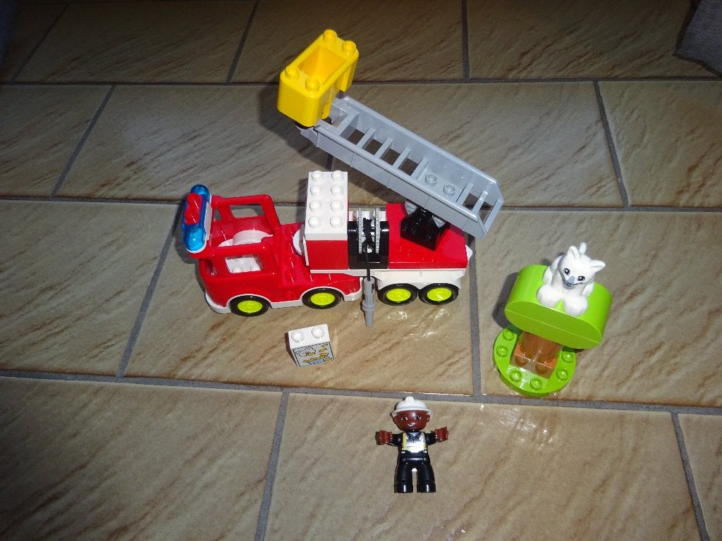 Camion de pompiers Duplo avec sirène, Enlèvement ou Envoi, Comme neuf, Complet, Duplo