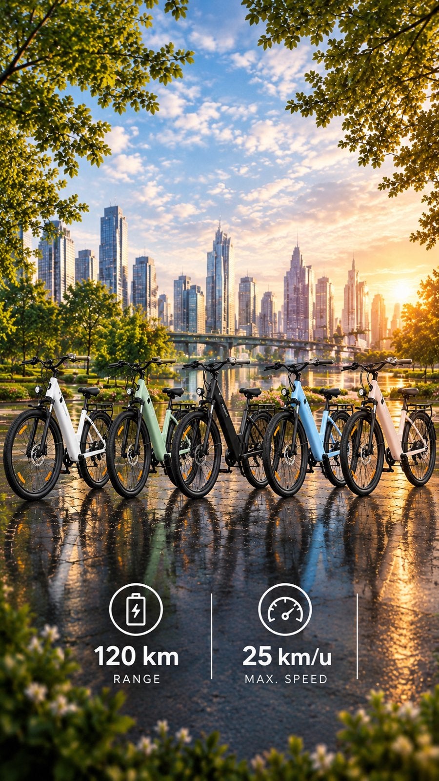 Nouveau vélo électrique : 25 km/h — 120 km d'autonomie, Enlèvement, Neuf, 50 km par batterie ou plus