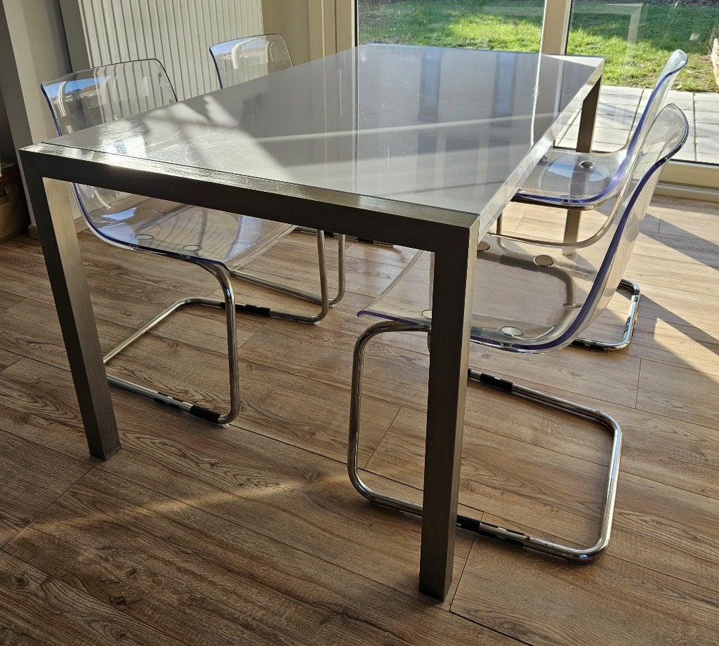 Belle table et chaises design, Maison & Meubles, Tables | Tables à manger, 150 à 200 cm, Cinq personnes ou plus, Enlèvement, Utilisé