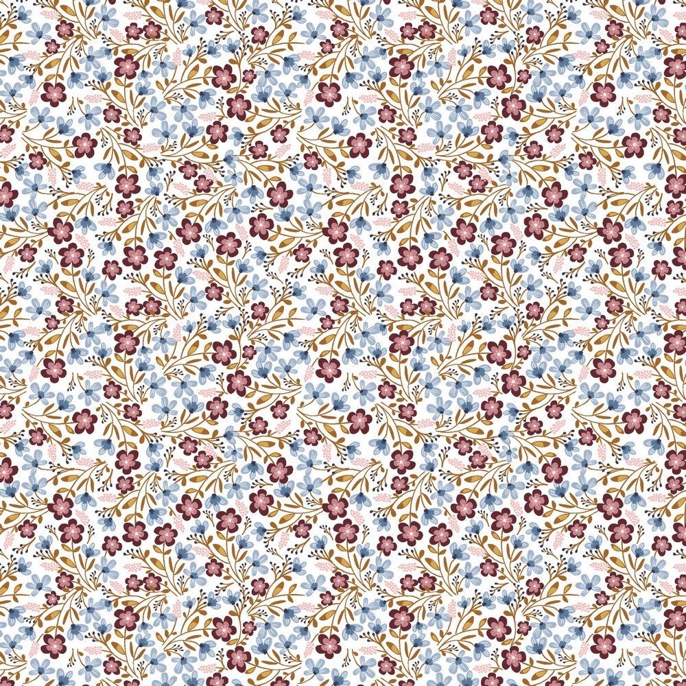 COUPON : Jersey stof met kleine bloemen, Neuf, Enlèvement ou Envoi, Autres couleurs, Coton