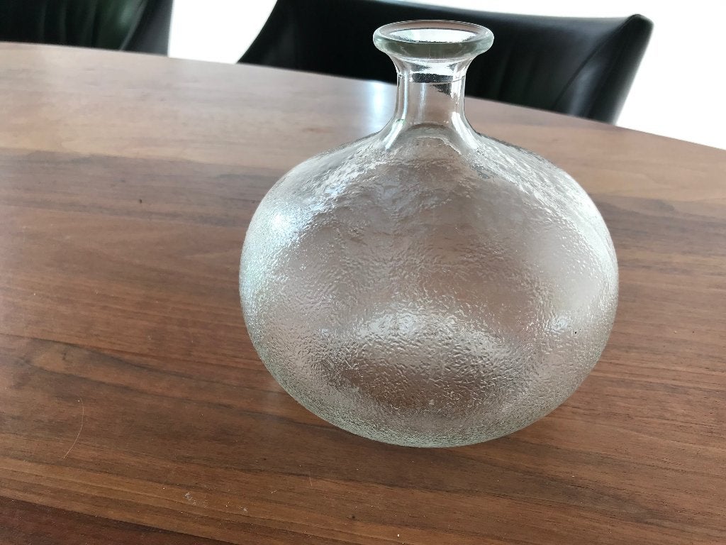 Vase vintage en « verre à glace » (1977) — Design, Enlèvement ou Envoi, Neuf, Blanc, Verre