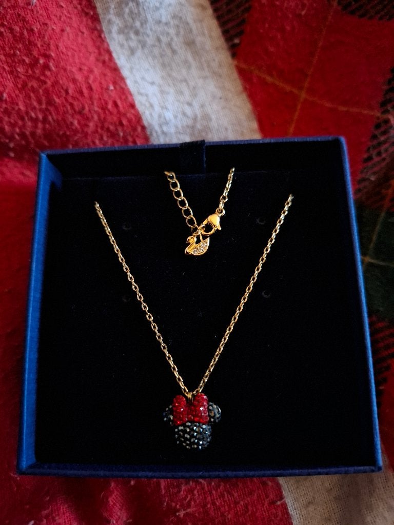 Collier Minnie Mouse de Swarovski, Bijoux, Sacs & Beauté, Colliers, Comme neuf, Enlèvement, Avec strass, Argent