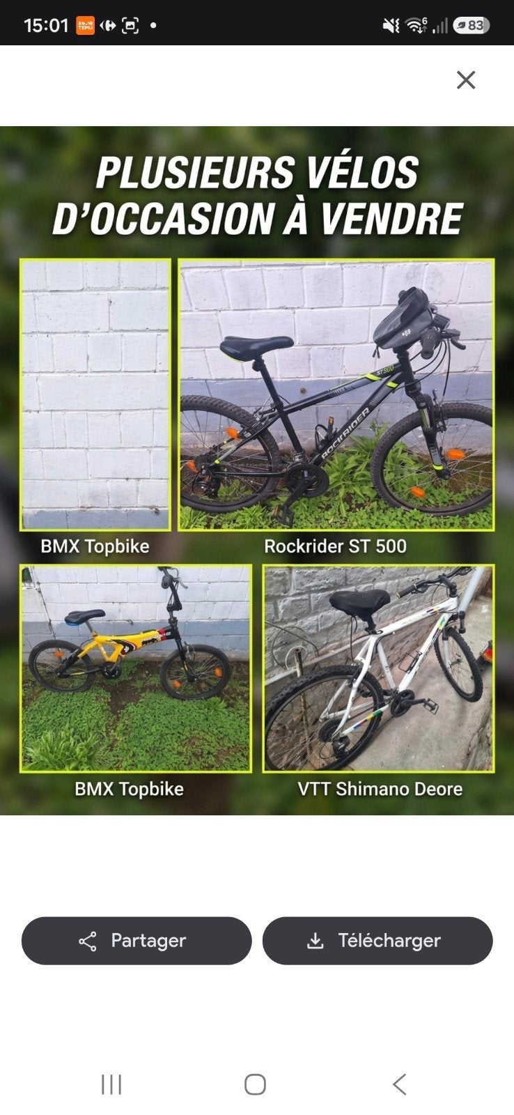 lot de 3 velos, Vélos & Vélomoteurs, Enlèvement, Utilisé, BMX