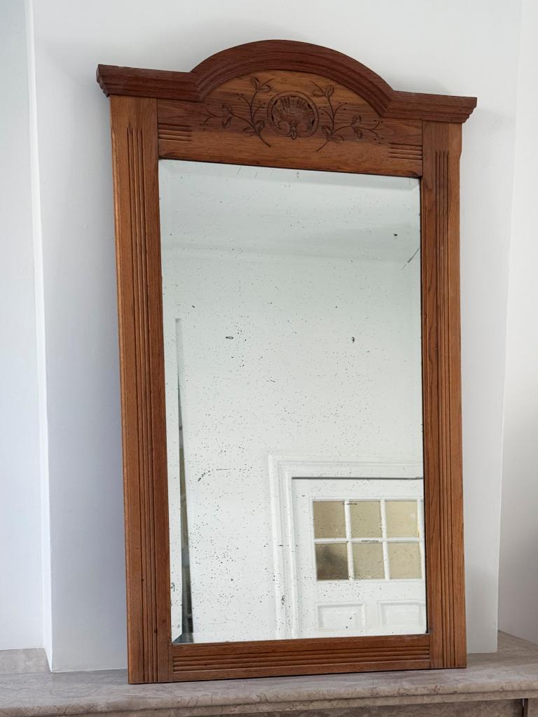 Grand miroir ancien en bois massif – style Louis-Philippe, Enlèvement