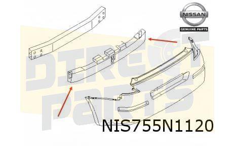 Nissan 350Z absorber op achterbumperbalk (te spuiten) Origin, Neuf, Arrière, -, -