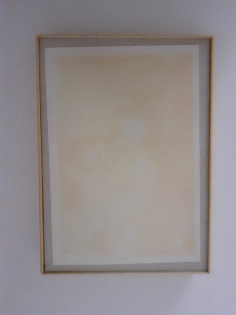 Fotolijst* 13 x 18, lijst verkleurd wit/gelig kunststof, Gebruikt, Met glas, Standaard fotolijst, Ophalen of Verzenden