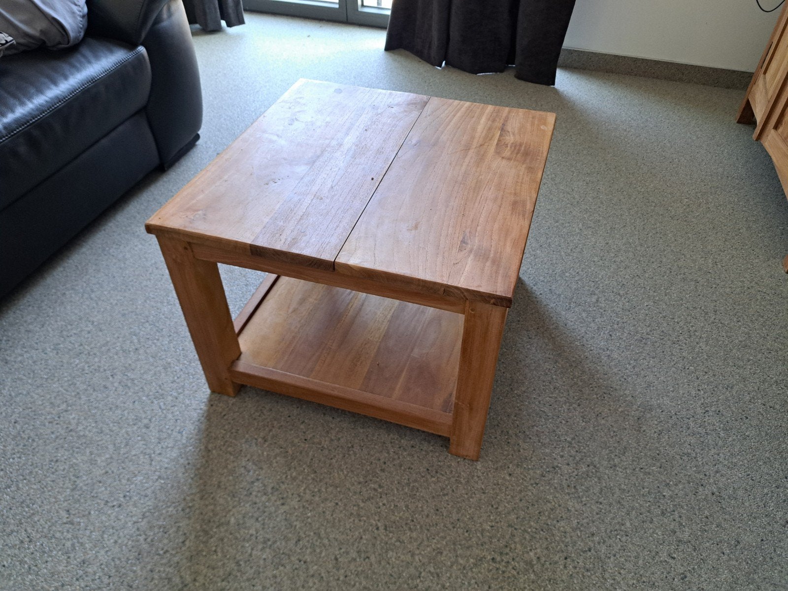 Salontafel Teak, Huis en Inrichting, Tafels | Salontafels, Ophalen, 50 tot 100 cm, 50 tot 100 cm, Zo goed als nieuw