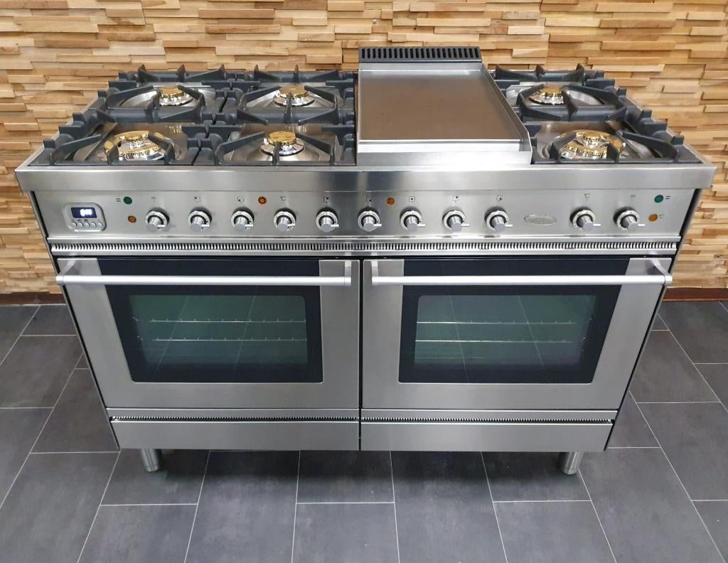 🔥Luxe Boretti Fornuis 120cm RVS 2 multifunctionele ovens!, Gaz, Classe énergétique A ou plus économe, Comme neuf, Enlèvement