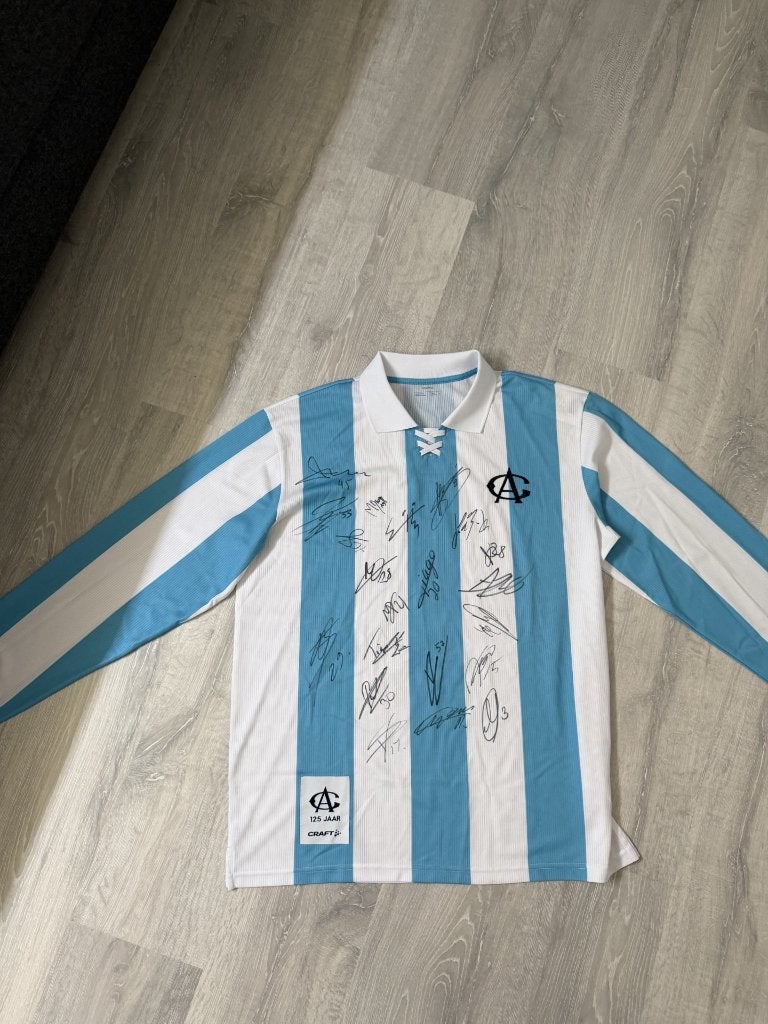 Gesigneerd shirt KAA Gent 125 jaar retro, Sport en Fitness, Voetbal, Maat L, Ophalen of Verzenden, Nieuw, Shirt