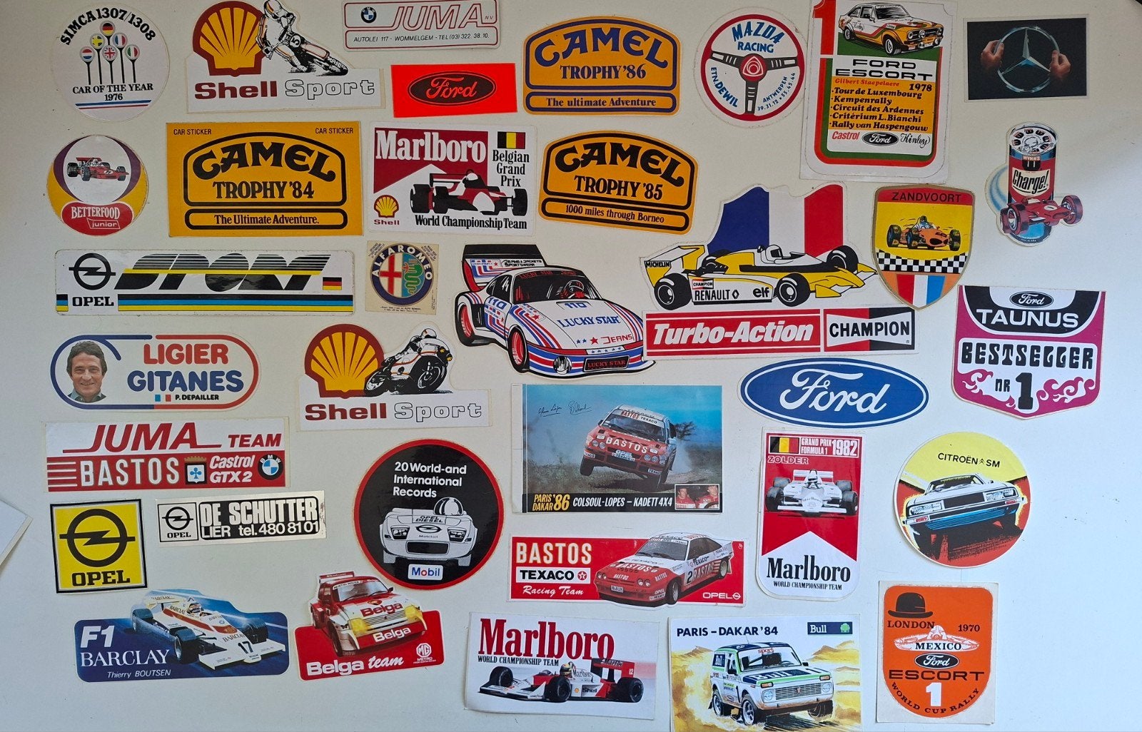 35 stickers auto moto racing F1 ..., Ophalen of Verzenden, Zo goed als nieuw, Auto of Motor