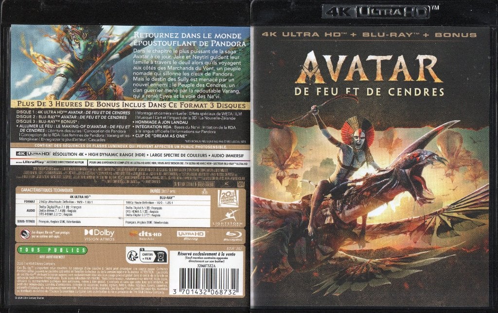 avatar  fire an ash (4k ultra-hd + blu-ray + blu-ray) nieuw, Cd's en Dvd's, Nederlands, Film, Science Fiction en Fantasy, 4K Ultra HD Blu-ray