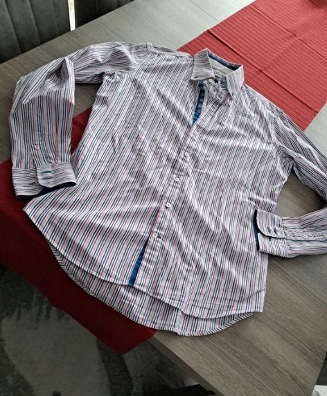 7Camicie gestreept hemd Large slim fit, Ophalen of Verzenden, Zo goed als nieuw, Meerkleurig, Halswijdte 41/42 (L)
