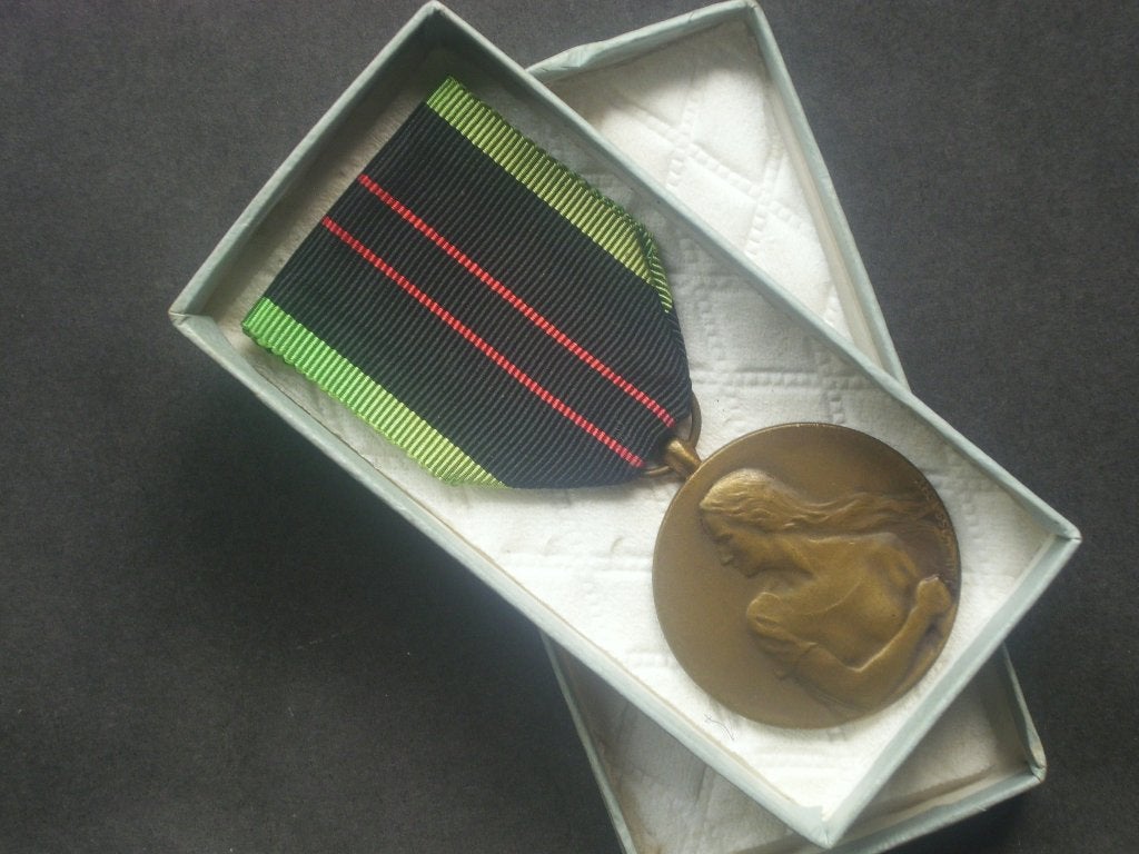 Résistance belge armée 1940-1945 en boîte Paul De Greef, Envoi, Armée de terre, Ruban, Médaille ou Ailes