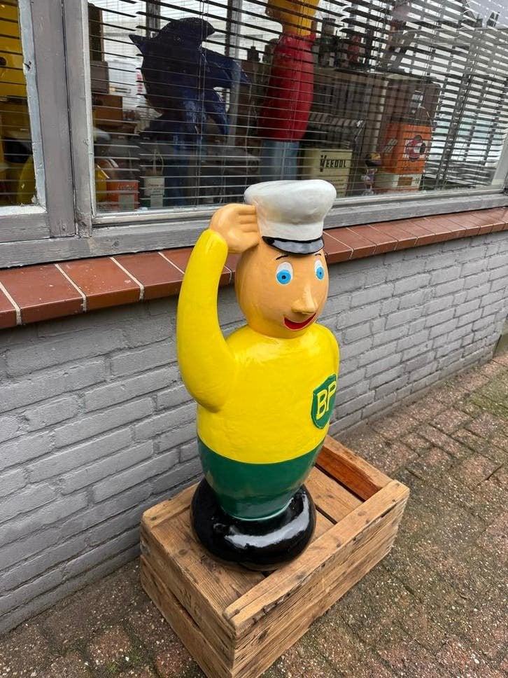 Groot Vintage BP Reclame Man Beeld, Verzamelen