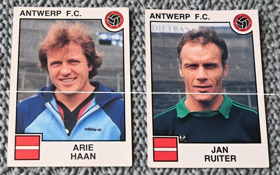 Panini Football 85 / FC Antwerp / 2 stickers, Verzenden, Zo goed als nieuw, Poster, Plaatje of Sticker