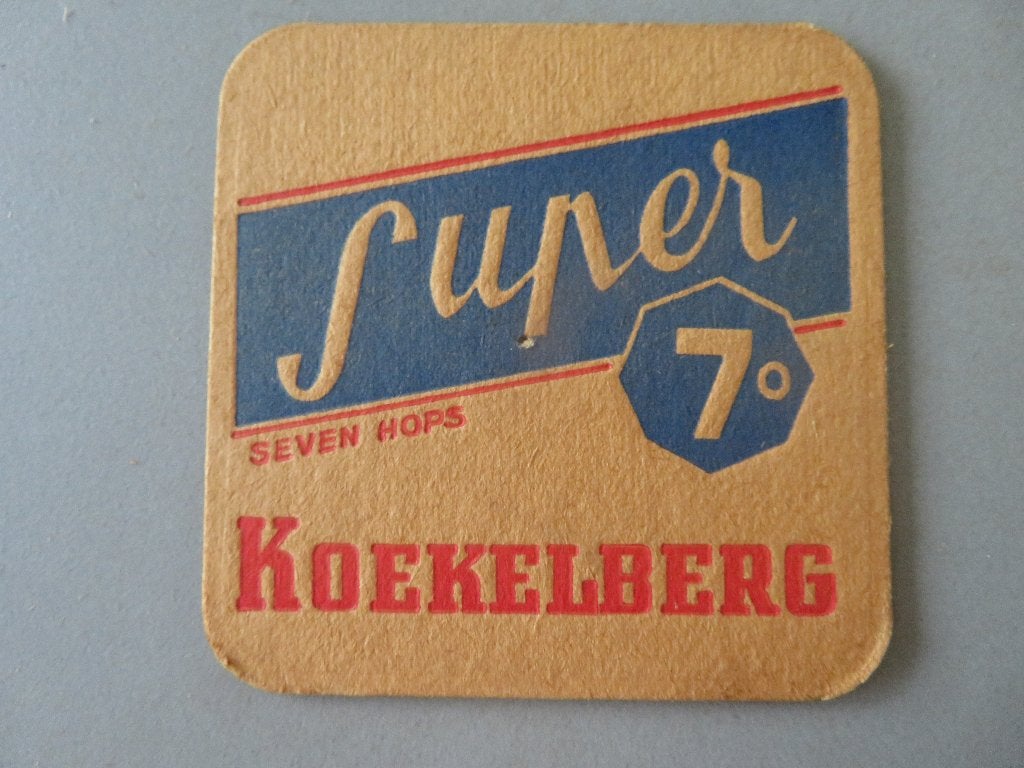 oud bierviltje Super 7 Seven Hops Koekelberg, Ophalen of Verzenden, Zo goed als nieuw, Viltje(s), Overige merken