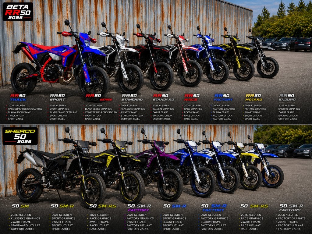 Sherco & Beta 50cc | Meerdere B-Klasse Modellen Beschikbaar, Fietsen en Brommers, Overige merken, 6 versnellingen, Nieuw, 49 cc