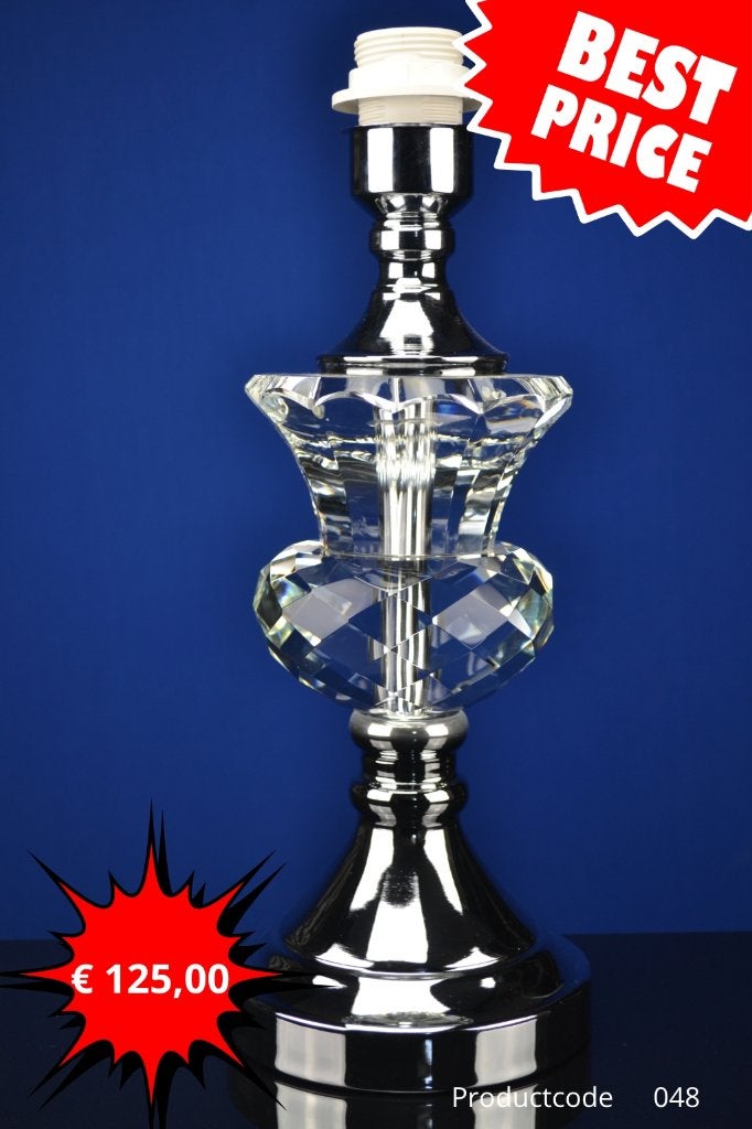 Aanbieding Luxe tafellamp met kristal en chroom