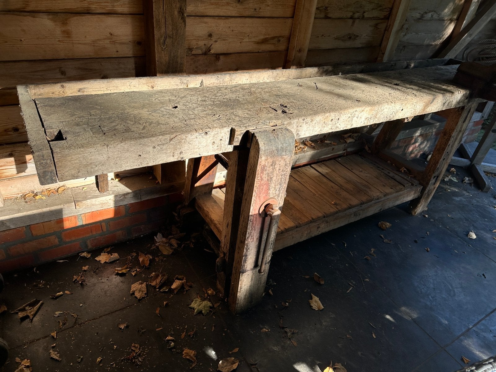 Établi de menuisier vintage ancien, Enlèvement, Utilisé, 170 cm ou plus, Étau
