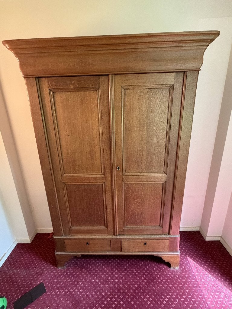 Armoire ancienne en chêne massif 2 portes, Enlèvement, Utilisé, /, /